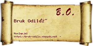 Bruk Odiló névjegykártya
